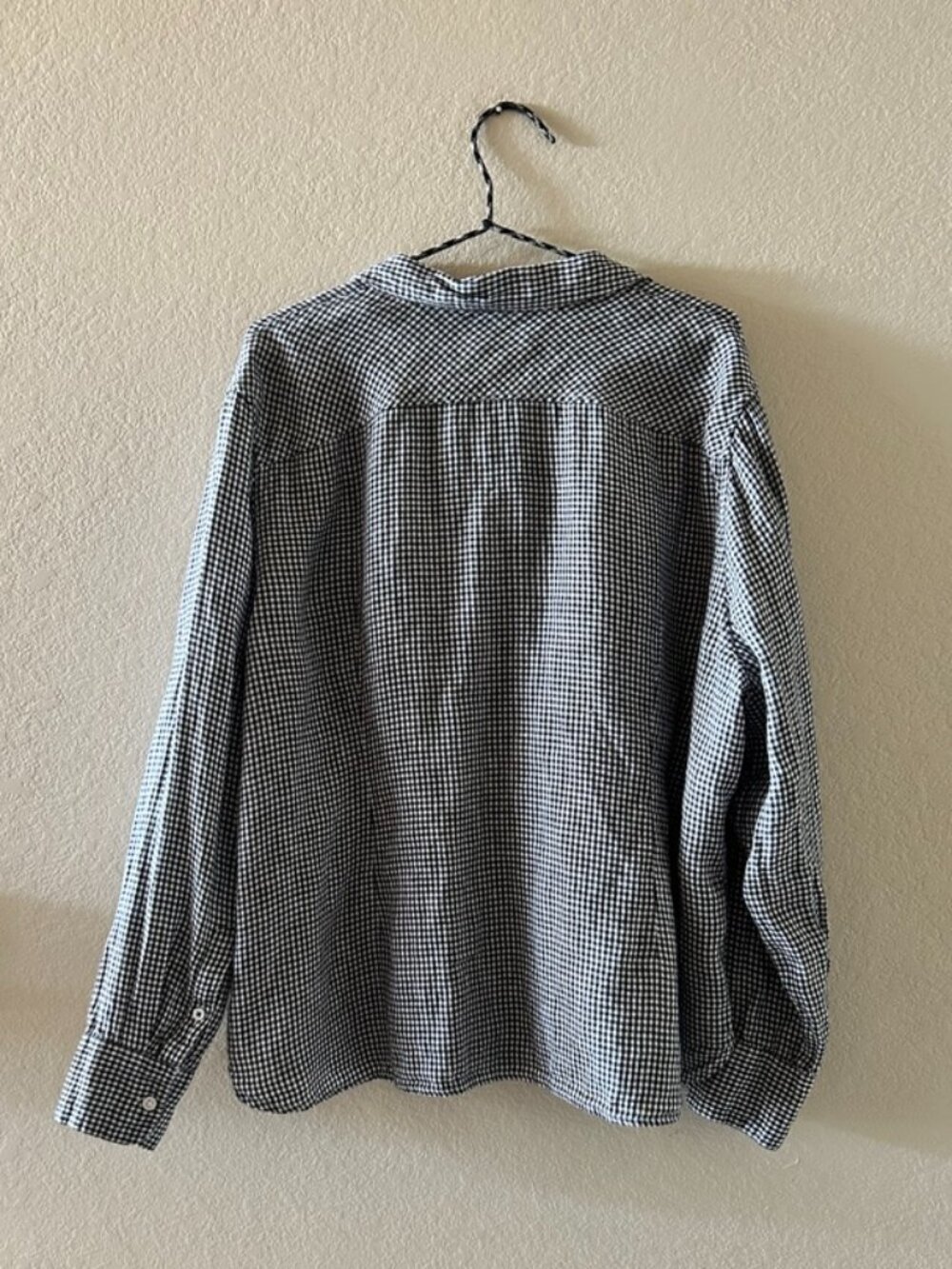 J. Crew Slim-fit Baird McNutt Irish linen shirt black/white checked Size 22/3X - Picture 2 of 10